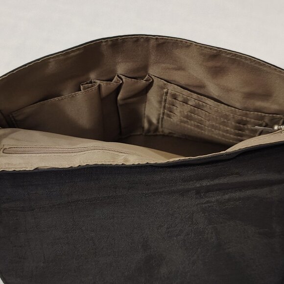 BAGGALLINI Studded Shoulder Tote Handbag Black Nylon Purse Light Weight Pockets - Picture 10 of 16